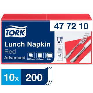 Tork Red Lunch Napkin