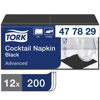 Tork Black Cocktail Napkin