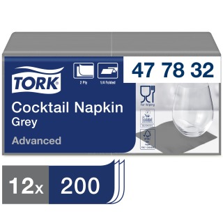 Tork Grey Cocktail Napkin