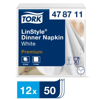 Tork LinStyle® White Dinner Napkin