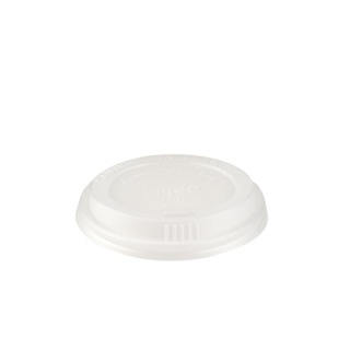 White Compastable Sip-Thru Lid to Fit 12oz-16oz (x50)