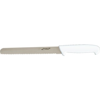 Genware 8'' Bread Knife White (Serrated) 