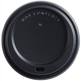 BLACK DOMED SIP-THROUGH LID TO FIT 10OZ TO 20OZ PAPER HOT CUPS