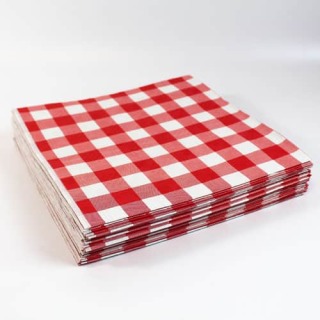 Red Gingham T/covers - Folded (1x25)